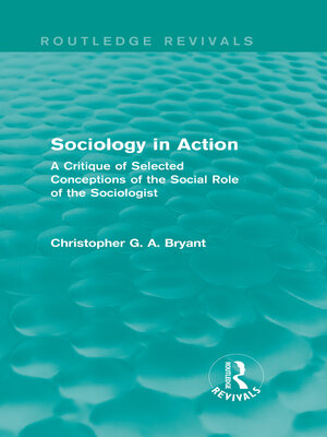 cover image of Sociology in Action (Routledge Revivals)